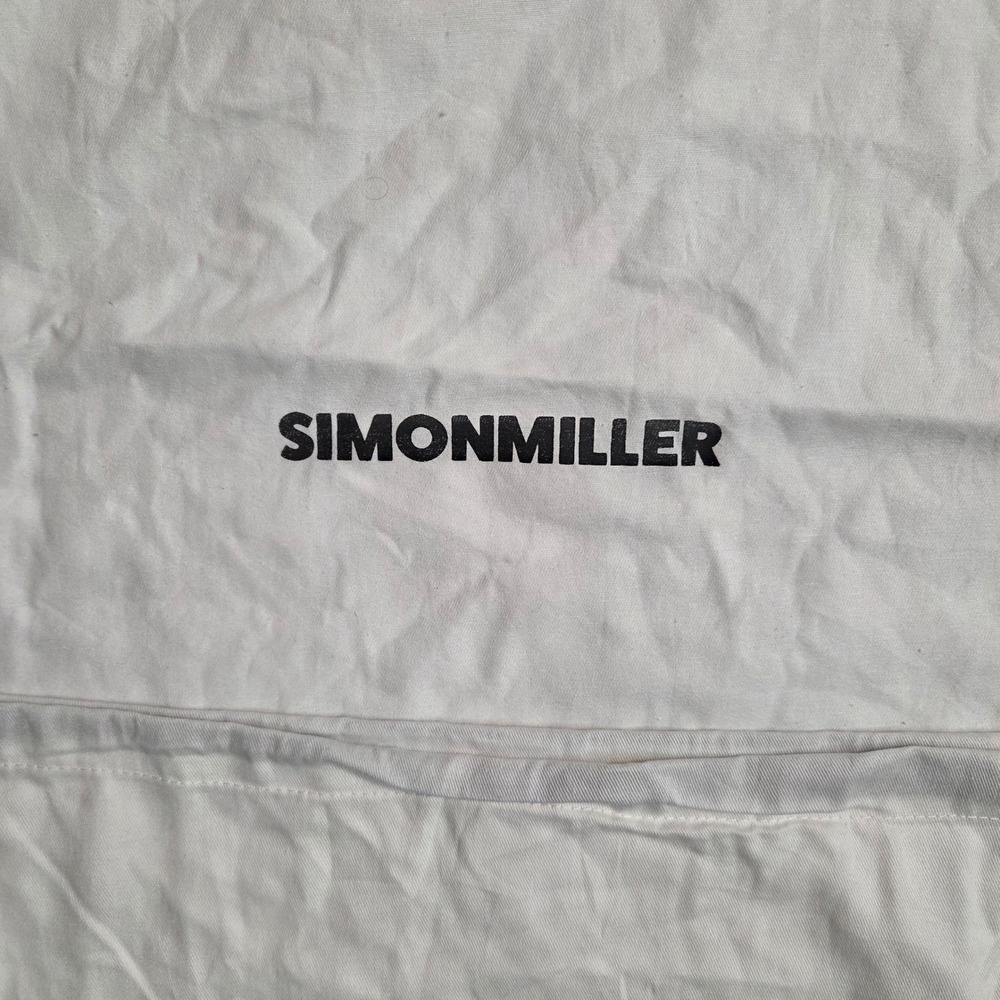Simon Miller White Cotton Logo Drawstring Dust Bags Set of 2 Luxury Storage